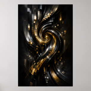 Golden Spiral Vortex Poster