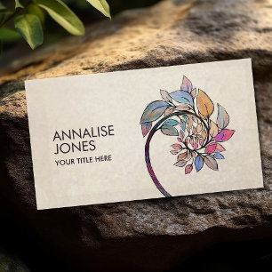 Golden Spiral - Watercolor Tree Branch Business Card