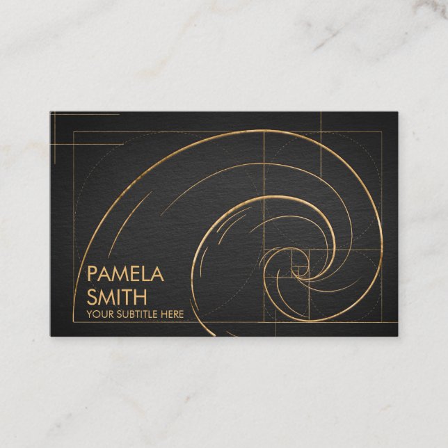 Golden Spiral Wave  Business Card (Front)