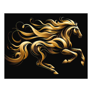 Golden Spirit – Abstract Horse in Motion Photo Print