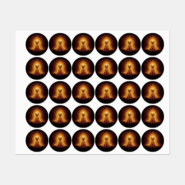 Golden Spirit Dog within Sacred Geometry (Sheet)