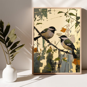 Golden Splendour with Azure Birds Poster Foil Gold