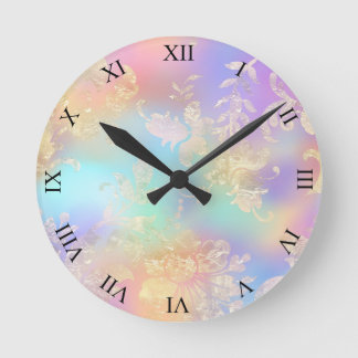 Golden Spring Round Clock