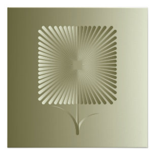 Golden square flower poster