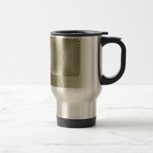Golden square flower travel mug