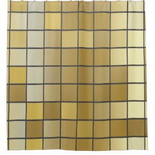 Golden square texture -vintage illustrationabstrac shower curtain
