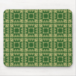 Golden Squares Moss Mouse Mat