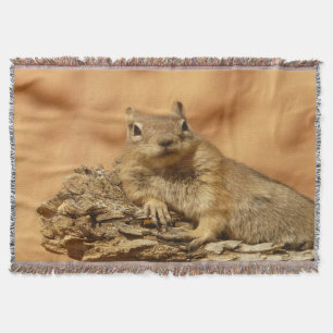 Golden Squirrel Throw Blanket