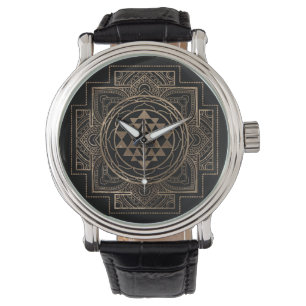 Golden Sri Yantra  / Sri Chakra in lotus Watch