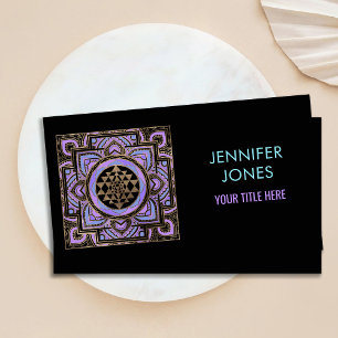 Golden Sri Yantra  / Sri Chakra in pastel lotus Business Card