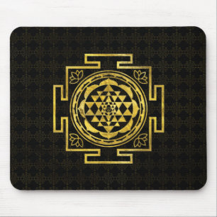 Golden Sri Yantra / Sri Chakra Mouse Mat