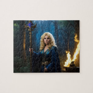 Golden Staff Sorceress of the Magic Woods Jigsaw Puzzle