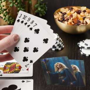 Golden Staff Sorceress of the Magic Woods Playing Cards