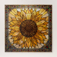 Golden Stained Glass Sunflower Providence Puzzle