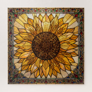 Golden Stained Glass Sunflower Providence Puzzle