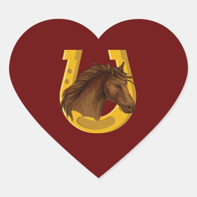Golden Stallion Heart Sticker (Front)