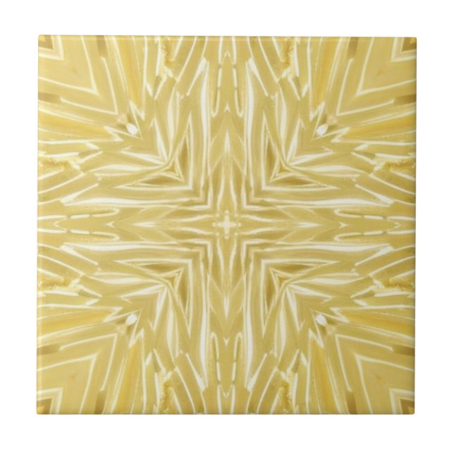 Golden star 4-pointed geometric design tile (Front)