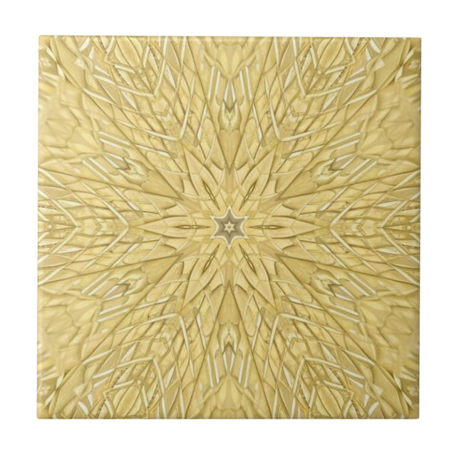 Golden star 6 pointed geometric design tile (Front)