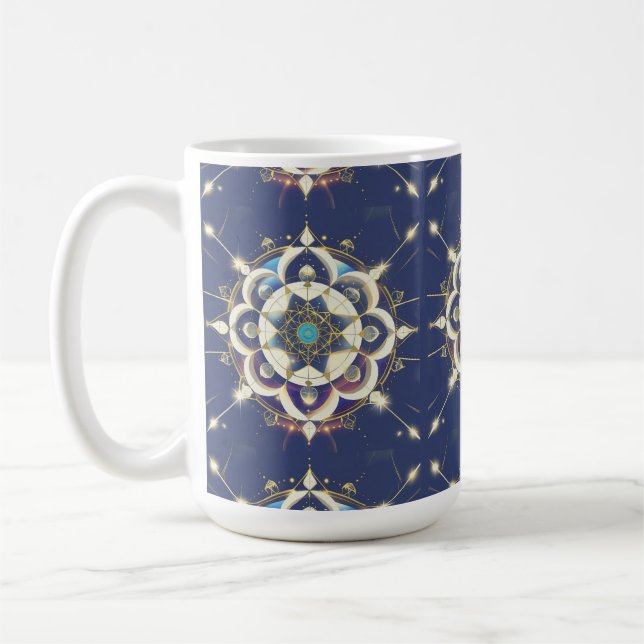 Golden Star Alignment – A Sacred Geometry Universe Coffee Mug (Left)