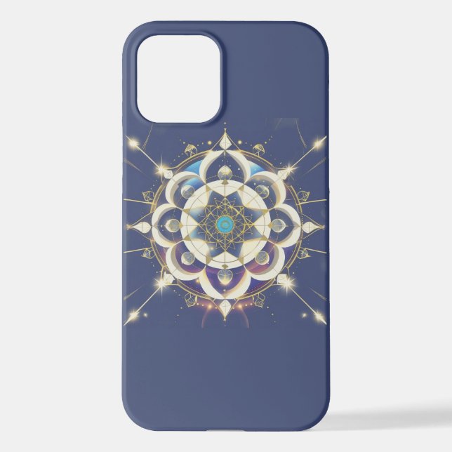 Golden Star Alignment – A Sacred Geometry Universe iPhone Case (Back)