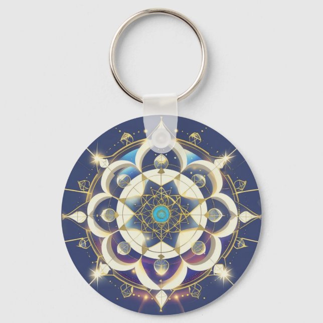 Golden Star Alignment – A Sacred Geometry Universe Key Ring (Front)
