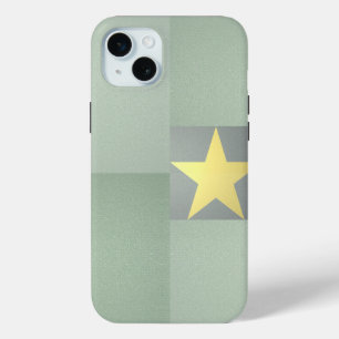 Golden Star Excellence Elegant Textured Sage Green iPhone 15 Mini Case