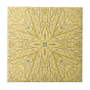 Golden star geometric design bright beautiful tile