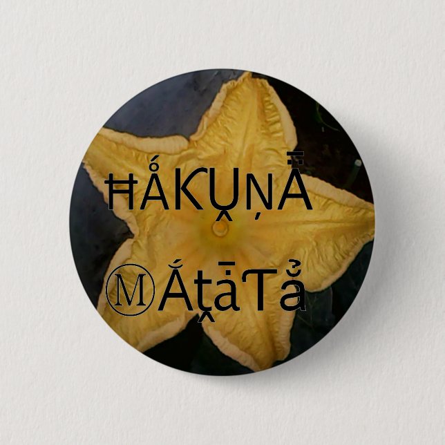 Golden Star Hakuna Matata Art Print 6 Cm Round Badge (Front)