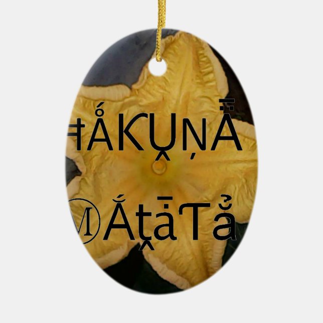 Golden Star Hakuna Matata Art Print Ceramic Tree Decoration (Front)