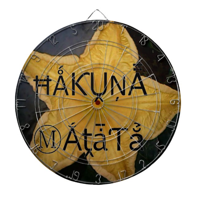 Golden Star Hakuna Matata Art Print Dartboard (Front)