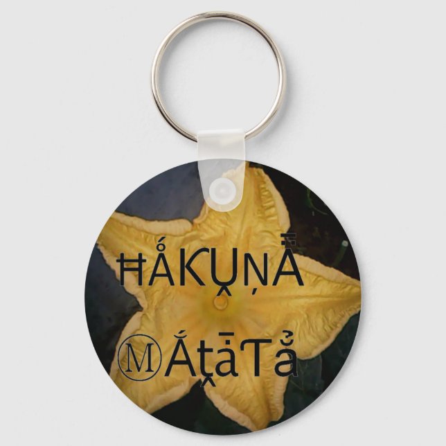 Golden Star Hakuna Matata Art Print Key Ring (Front)