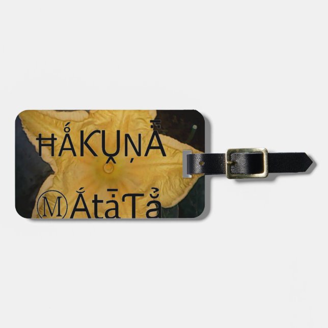 Golden Star Hakuna Matata Art Print Luggage Tag (Front Horizontal)