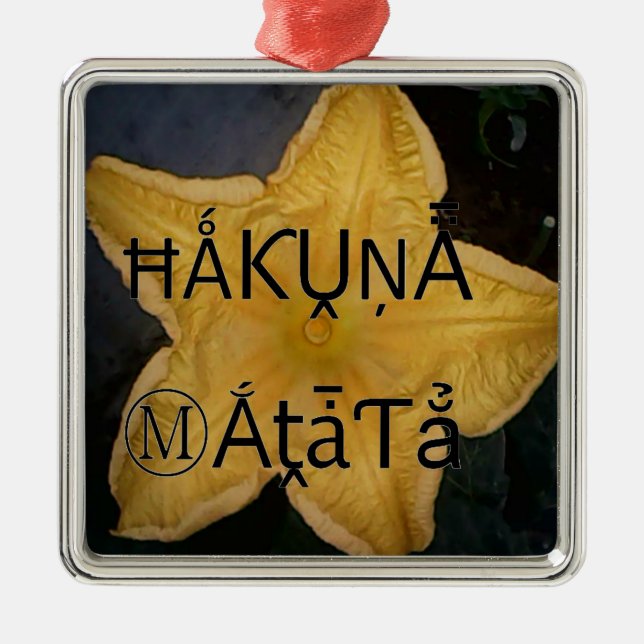 Golden Star Hakuna Matata Art Print Metal Tree Decoration (Front)