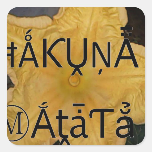 Golden Star Hakuna Matata Art Print Square Sticker (Front)