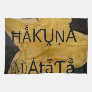 Golden Star Hakuna Matata Art Print Tea Towel