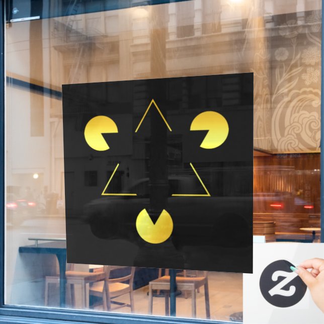 Golden Star illusion Wall Decal (Cafe Window)