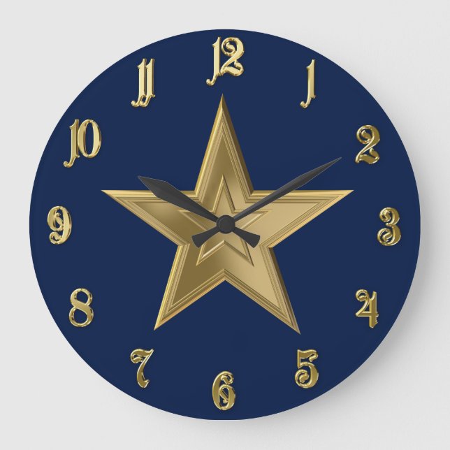 Golden star large clock (Front)