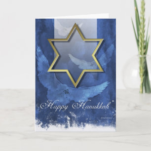 Golden Star of David-Hanukkah Holiday Card
