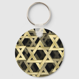 Golden Star Of David Key Ring