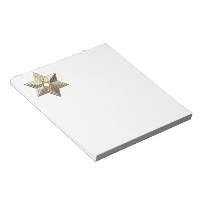 Golden Star of David Notepad (Angled)