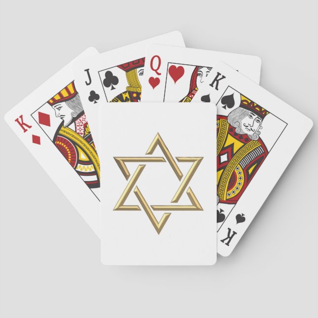 Golden Star of David Playing Cards (Back)