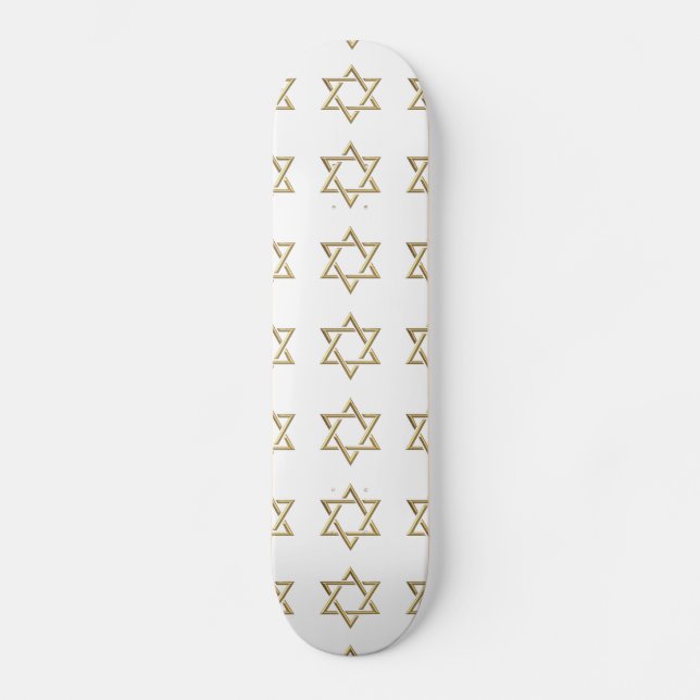 Golden Star of David Skateboard (Front)