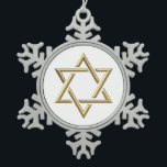 Golden Star of David Snowflake Pewter Christmas Ornament<br><div class="desc">Golden Star of David
Feel free to add your own words and/or pictures to this item via Zazzle's great customisation tools. This design also available on dozens of other products. Thanks for stopping by! God bless!</div>