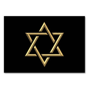 Golden Star of David Table Number