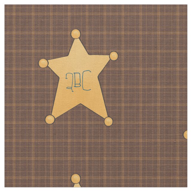 Golden Star Sheriff's Badge Fabric (Close Up)