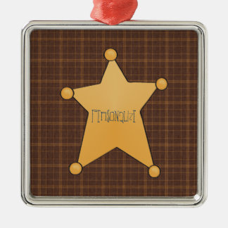 Golden Star Sheriff's Badge Metal Tree Decoration