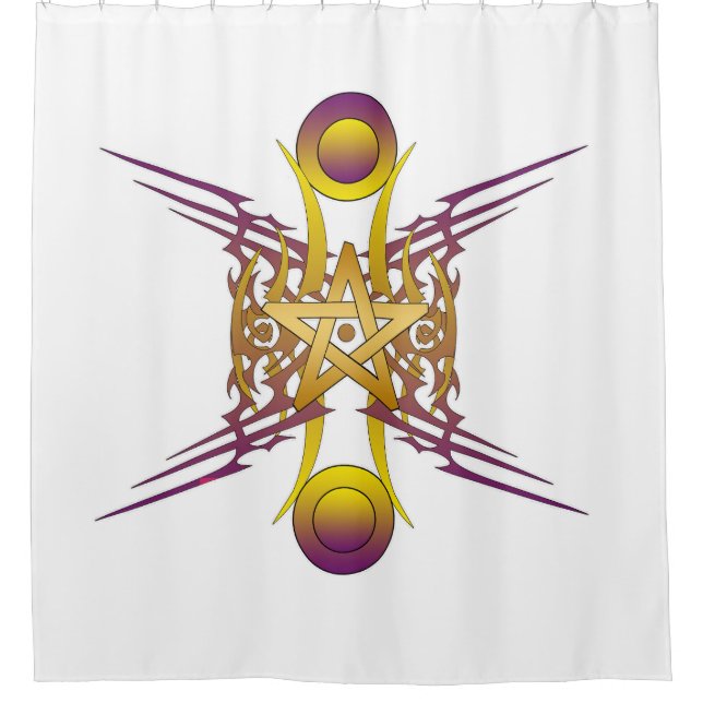 Golden Star Shower Curtain (Front)