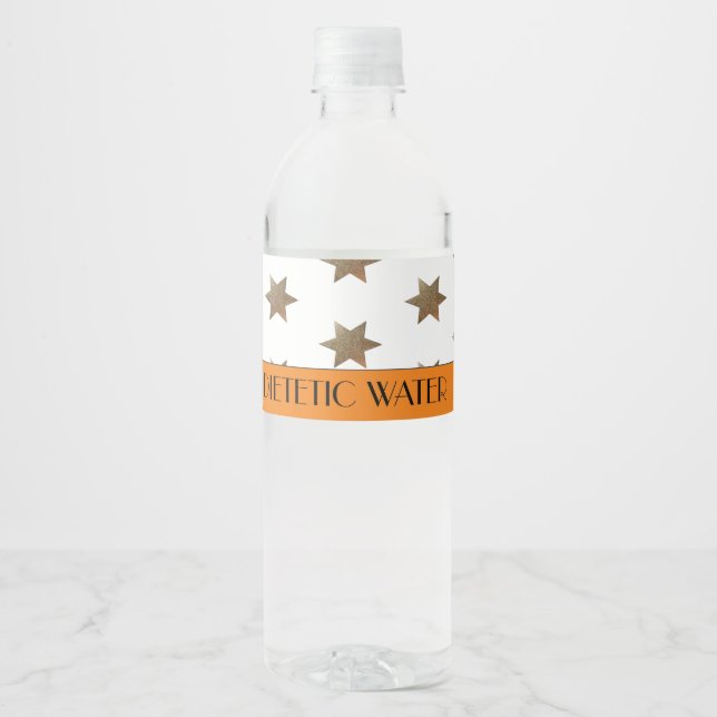 Golden star water bottle label (Front)