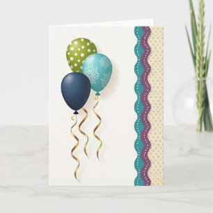 Golden Starburst Birthday Card