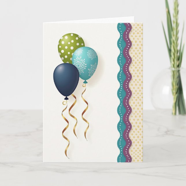 Golden Starburst Birthday Card (Front)